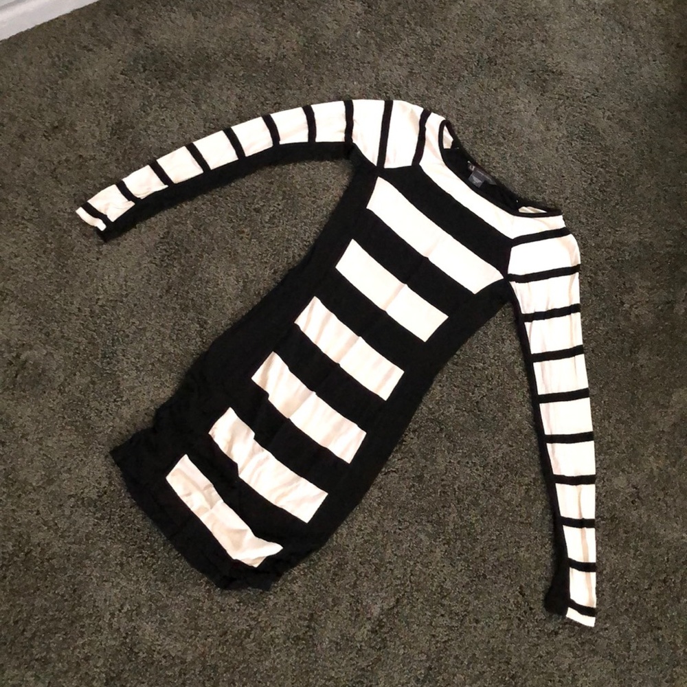 Black and white mini dress